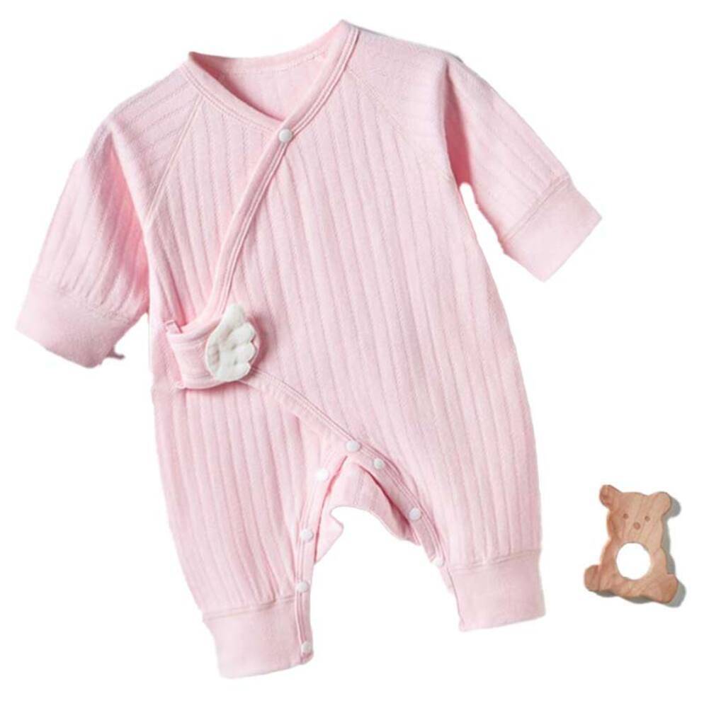 ベビーロンパース プレゼント ギフト 女の子 出産祝い コットン100% ピンク-60cm