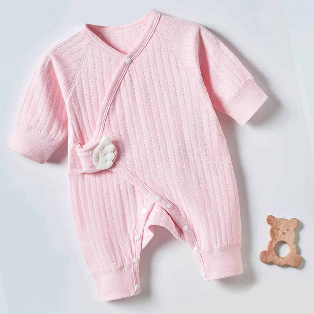ベビーロンパース プレゼント ギフト 女の子 出産祝い コットン100% ピンク-60cm