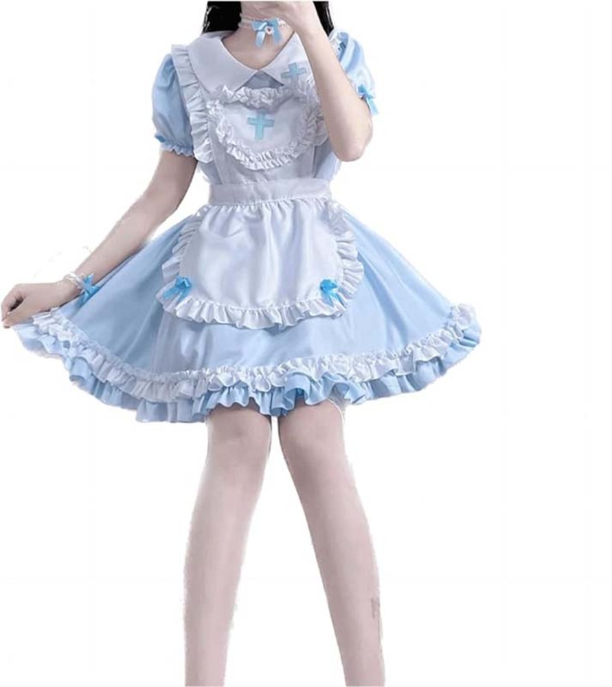 レディース ワンピース 子供 ドレス パーティー イベント ハロウィン コスプレ  水色