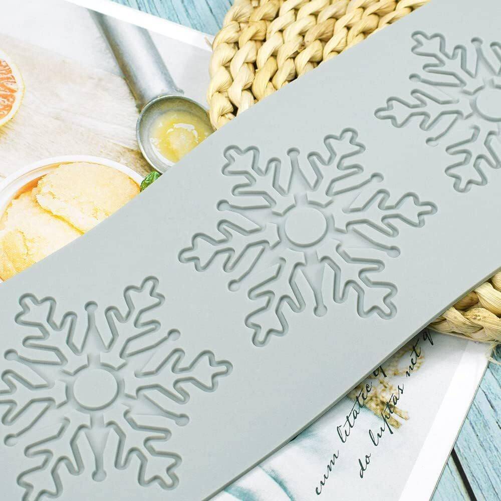 シリコンモールド 雪の結晶 レースフォンダン ケーキデコレーション デザート 洋菓子 クリスマス 冬 - 画像2