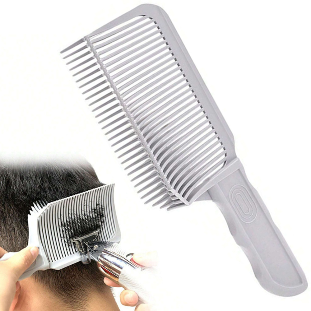 メンズ 美容師 理髪店用 襟足 刈り上げ カッティングコーム バリカンコーム 丸刈りブラシ 初  灰色