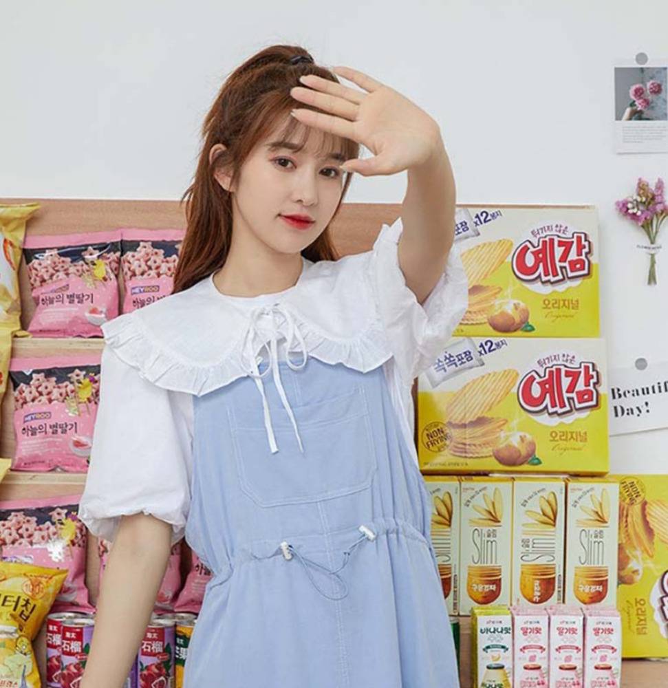 かわいいレース付け襟 リボン付き 取り外し可能偽襟 レイヤード セーター重ね着 フリル襟  004 - 画像7