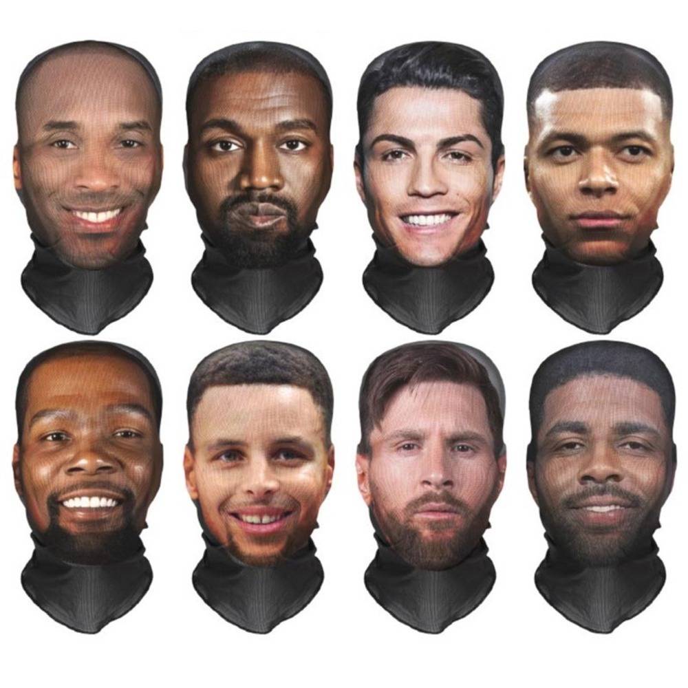 面白い 3Dフェイス プリントマスク 仮面 メッシュ 通気性 ハロウィン 仮装 コスプレ 衣装 ヤニスアデトクンボ - 画像2