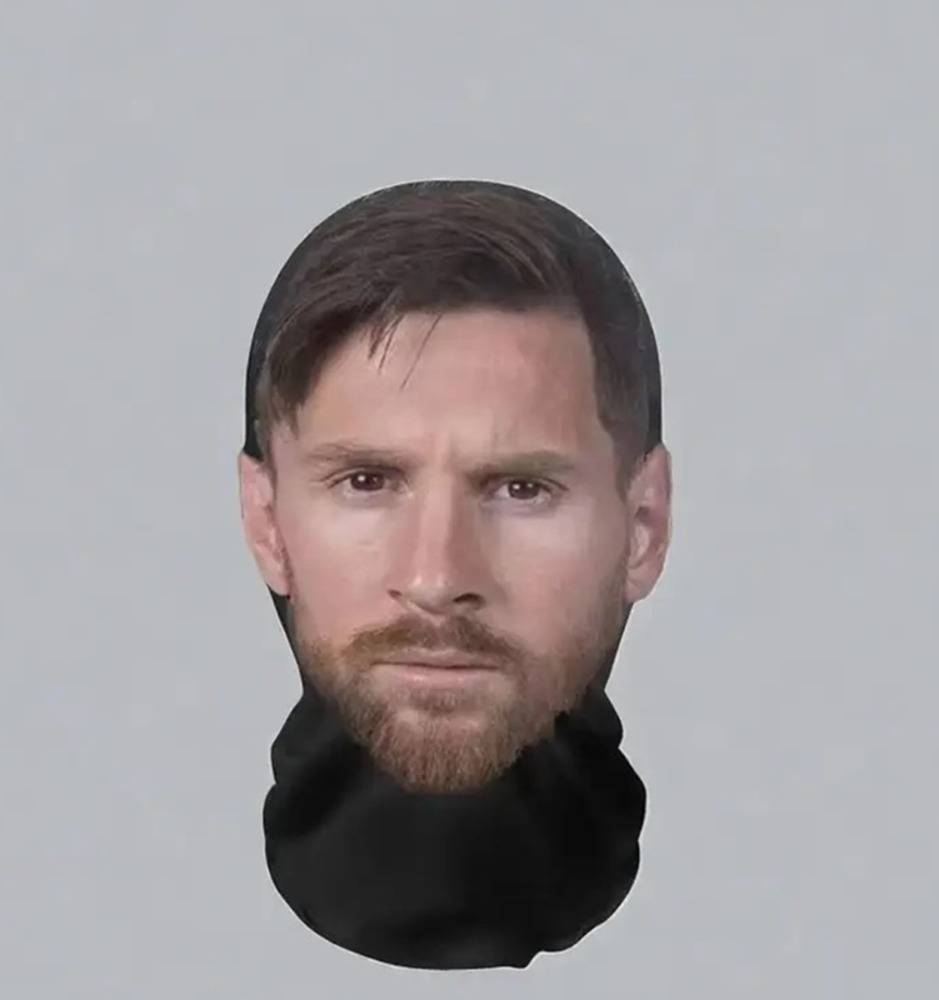 面白い 3D マスク 生地 メッシュ コスプレ イベント リオネル メッシ