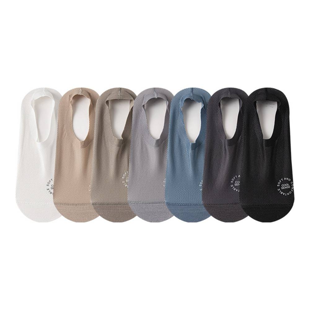 メンズ靴下 ショートソックス 3足セット 夏用 メッシュ 冷感 滑り止め かかとな  ホワイト - 画像2