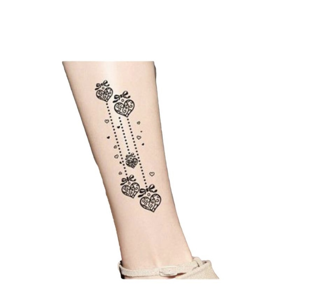タトゥー タイツ ベージュ ストッキング ハート 地雷系 病み系 ゴスロリ かわいい おしゃれ ブラック