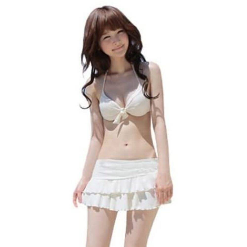 レディース 水着 ビキニ上下セット ホワイト 女子 タンキニ 大人 プール 海 ホワイト M