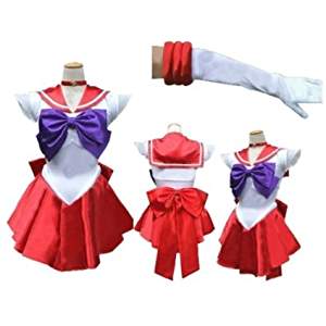 ハロウィン 美少女戦士 セーラームーン セーラー服  コスプレ 忘年会 余興 レッドMサイズ　