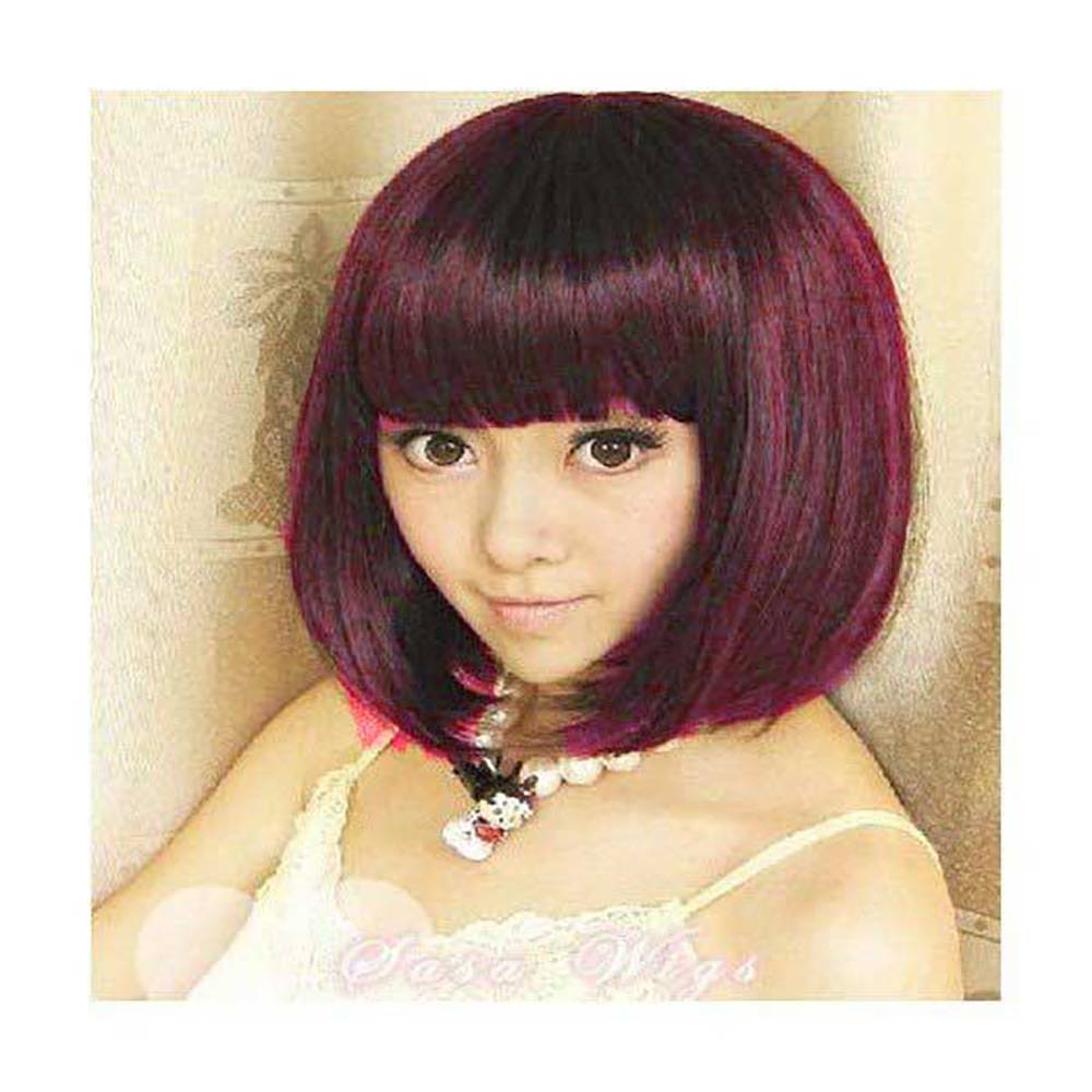 レディース ウィッグ 耐熱ウィッグ コスプレ ファッション ショート ボブ ストレート 65 髪  レッド