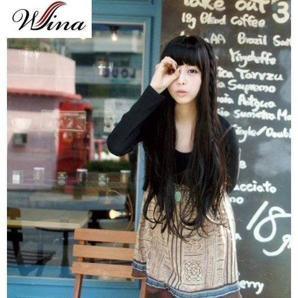 ウィッグ レディースファッション コスプレ ウィッグ 耐熱フル ロング E-J841 カラー ブラック - 画像4