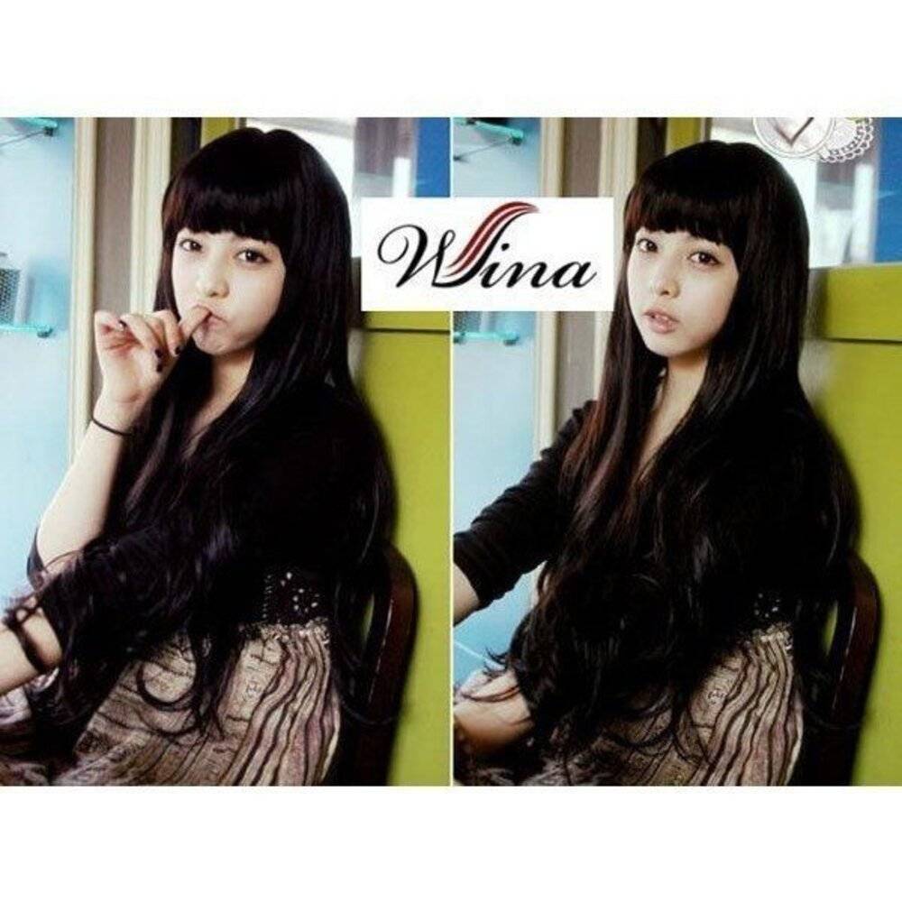 レディース ウィッグ ロング 編み込み 前髪ぱっつん コスプレ 可愛い ライトブラウン パーティー