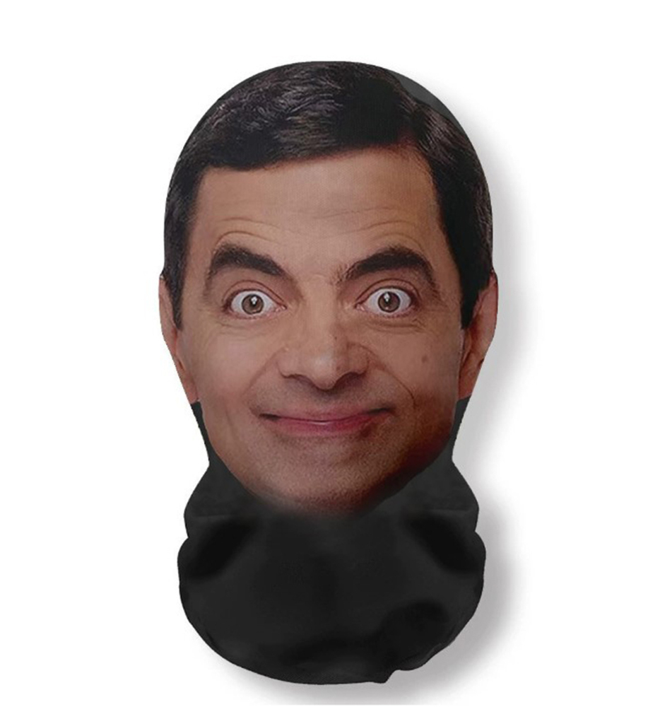 3D仮面 プリント メッシュ マスク 面白い 被り物 フェイス ハロウィン コスプレ Mr.ビーン