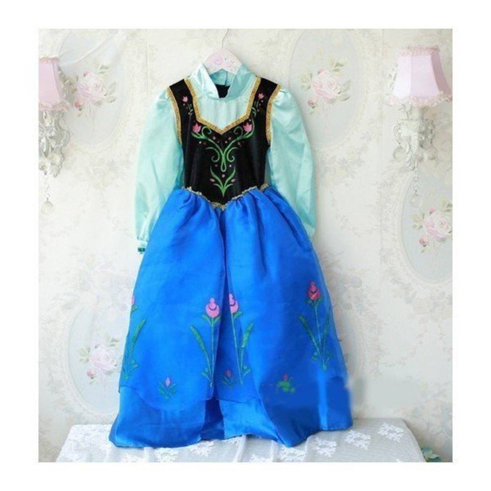 アナと雪の女王 コスプレ 衣装 フローズン アナ マント付 子供用ワンピース 子供用ドレス Frozen - 画像3