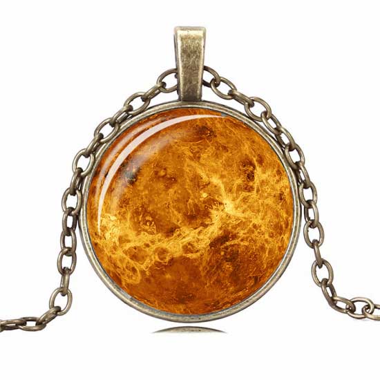 宇宙 ペンダント 惑星 ネックレス 金星 天体 星 アンティーク おしゃれ アクセサリー ヴィーナス