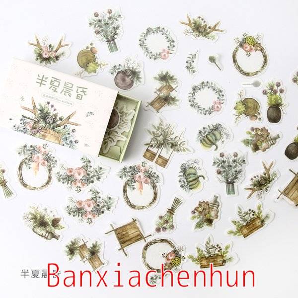 シールセット かわいい レトロ アンティーク 日記 プランナー 装飾 ステッカー コラージュ  Banxiachenhun