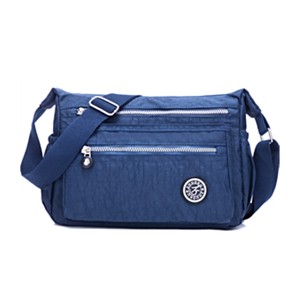 ショルダーバッグ レディース メンズ 軽量 撥水 多収納 ナイロン 斜めがけ バッグ 大  Navy blue