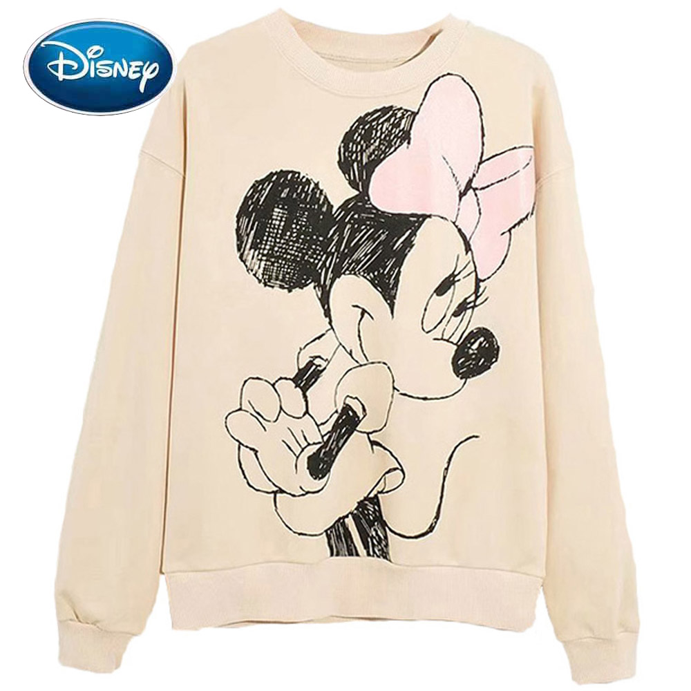 ディズニー スウェット トレーナー ミニーマウス プルオーバー カジュアル ベージュ S