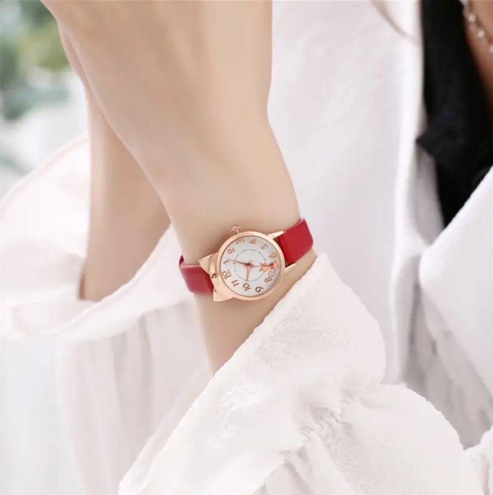 子供用腕時計 女の子 キッズウォッチ こども 猫耳 ネコ クォーツ プレゼント クリスマス - 画像4