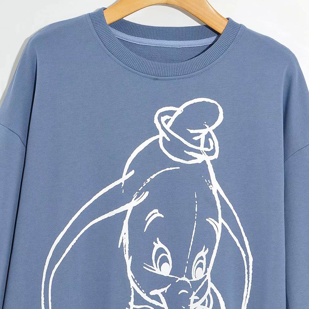 Sサイズ ブルー プリント 長袖 トップス スウェット トレーナー ディズニー ダンボ ディズニー  - 画像3