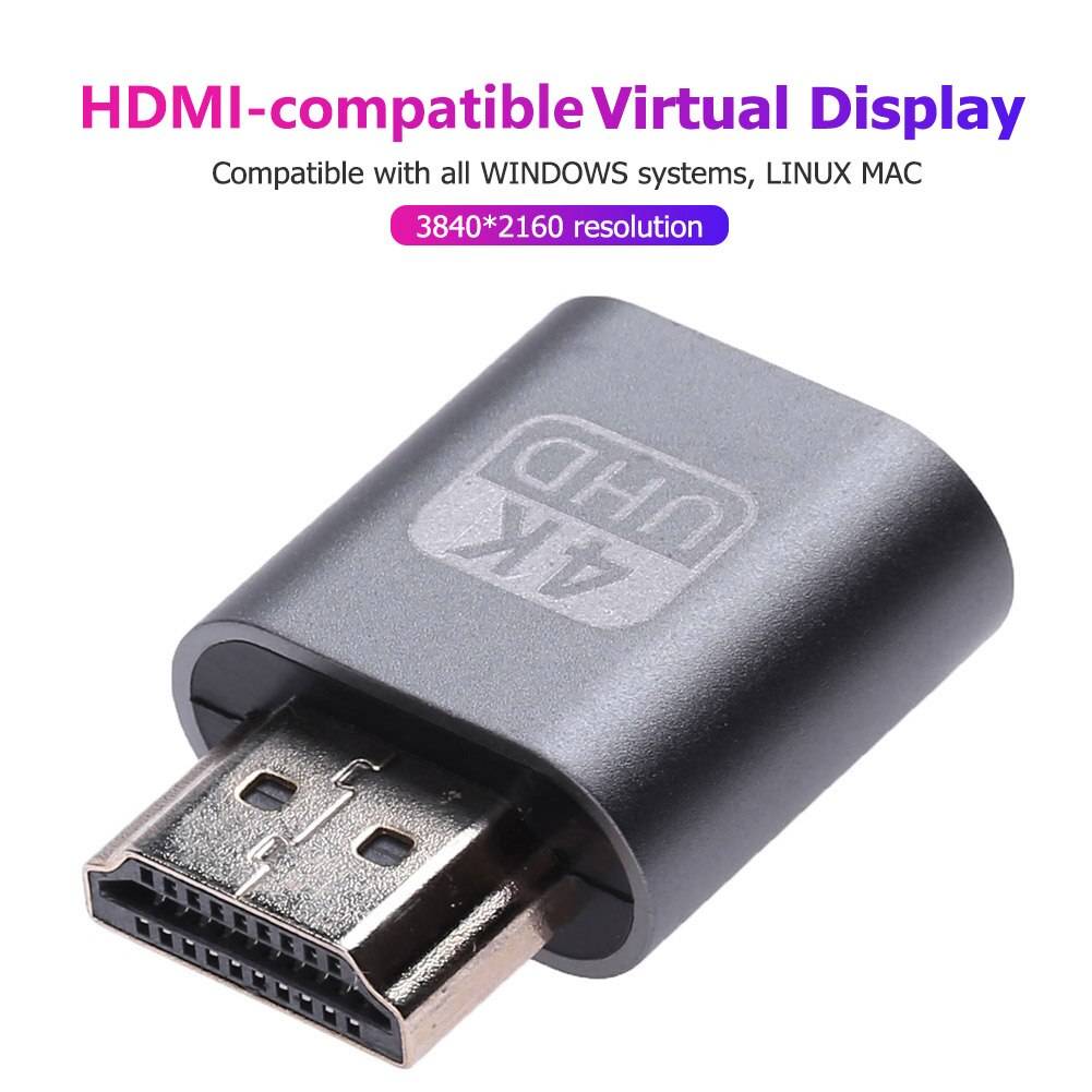 ビットコイン マイニング グラフィック用 HDMIダミー アダプター USB HDMI互換-1個グレー - 画像2