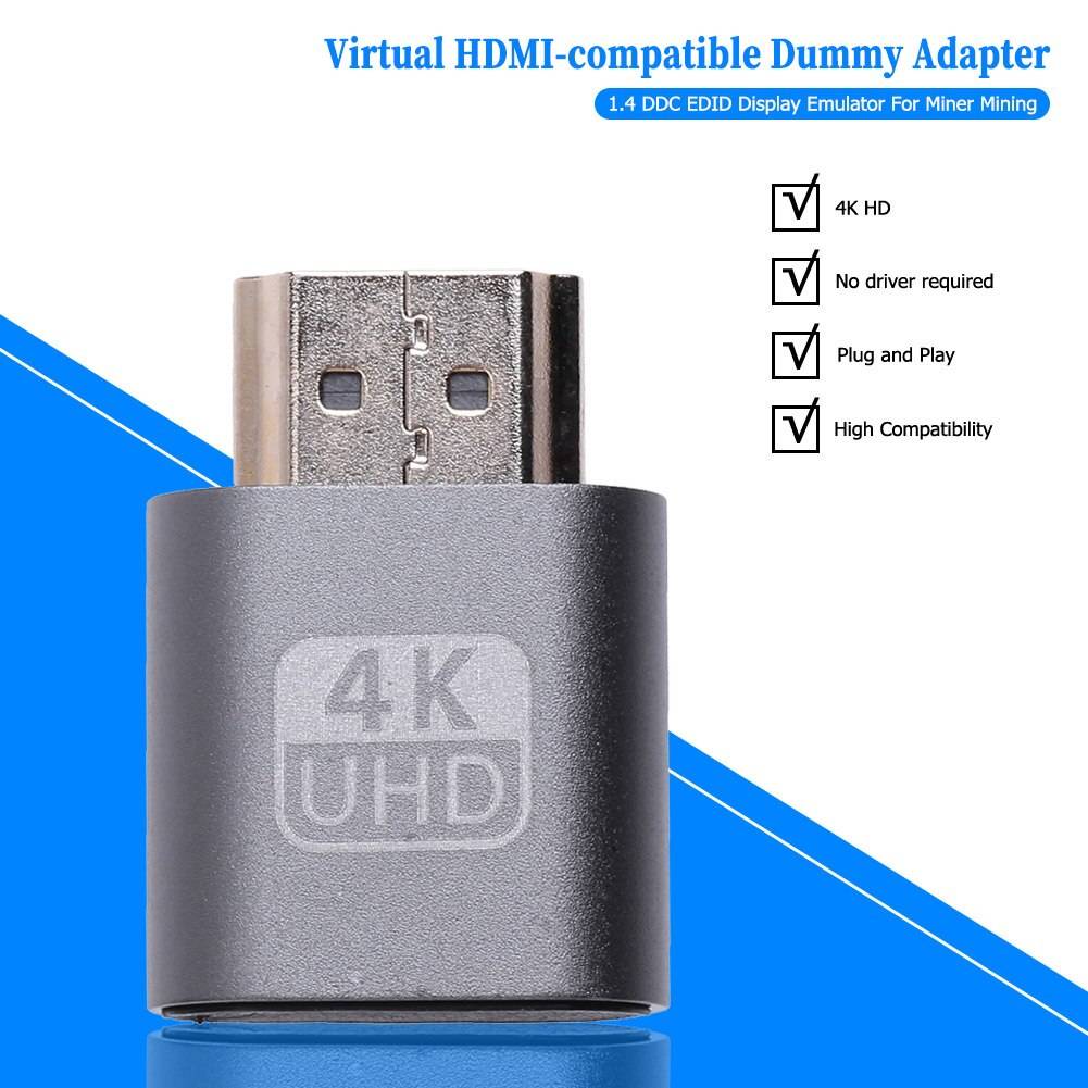 ビットコイン マイニング グラフィック用 HDMIダミー アダプター USB HDMI互換-1個グレー - 画像3