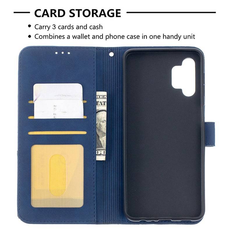 Galaxy A32 ケース 手帳型 カバー 赤 PUレザー スタンド機能 マグネット式 カード収納  赤 - 画像4