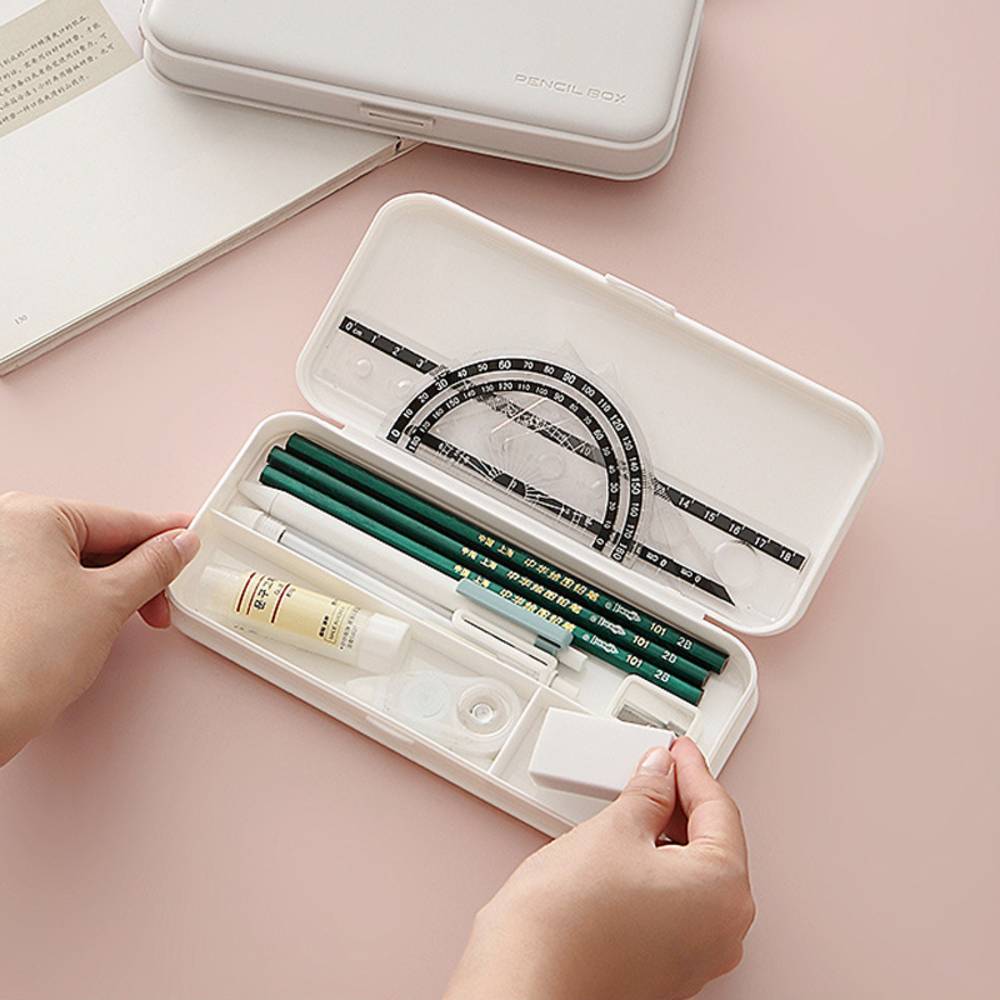 筆箱 多機能 ペン ケース シンプル 大容量 ペンバッグ ペンシル  スクールキット用   白