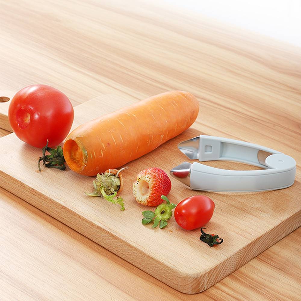 パイナップルアイピーラー ステンレススチールカッター ヘタ取り いちご にんじん トマト 果物 キッチンツール ピンセット - 画像5