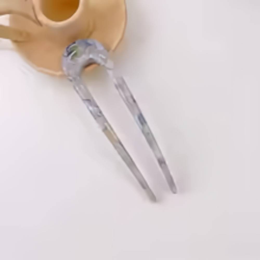 ヘアアクセサリー 和装 マーブル 髪飾り 二個セット まとめ髪 Uピン 髪留め かんざし U字コーム K-11