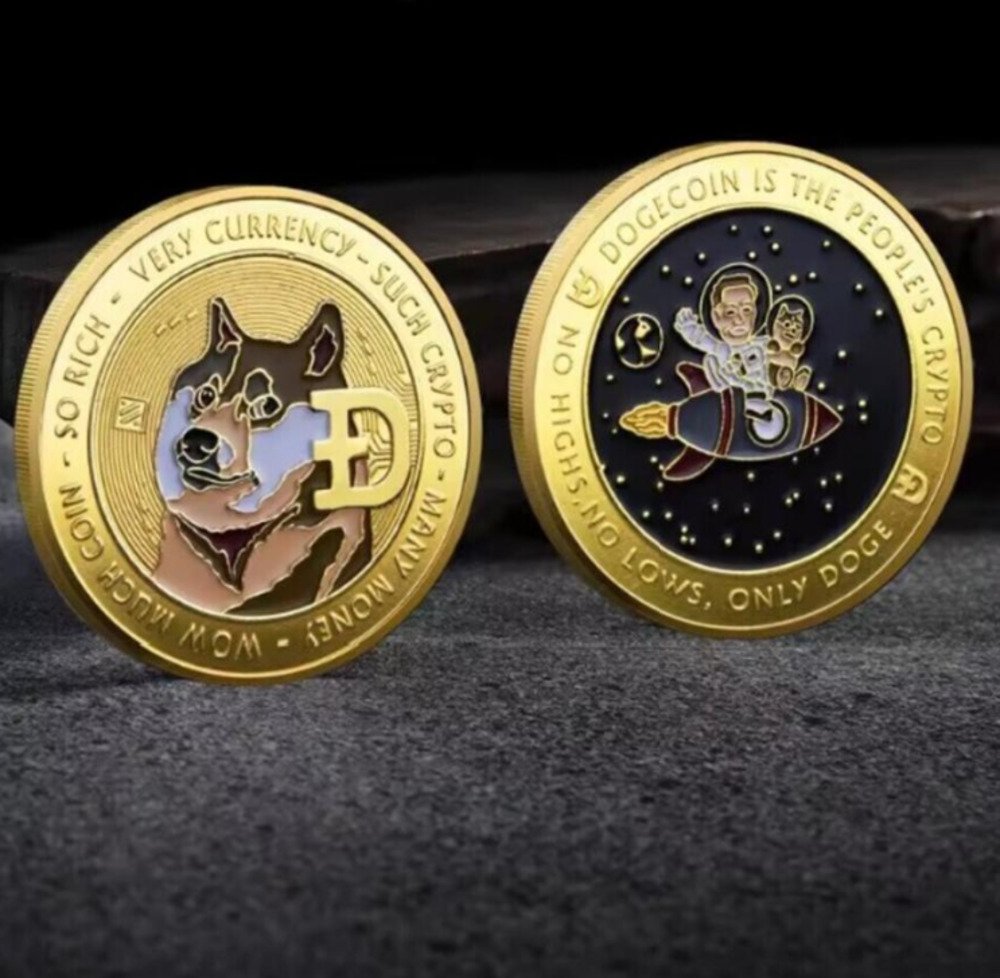 ゴールド コイン 柴犬 宇宙飛行士 金貨 ビットコイン 仮想通貨 クリプトコイン ハイジウムコイン