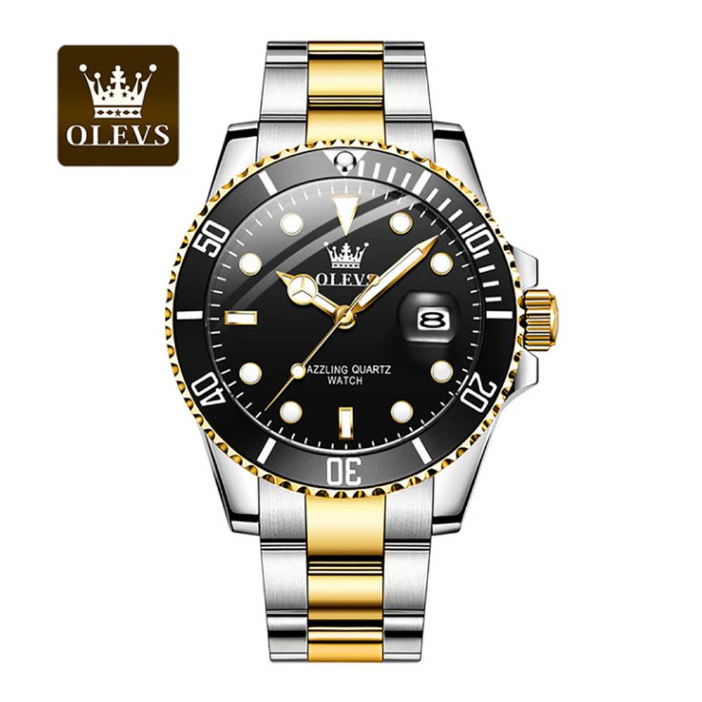 腕時計 メンズ 男性用 日付 防水 ステンレス 夜光 ギフト アナログ おしゃれ 高級感 大人  黒金