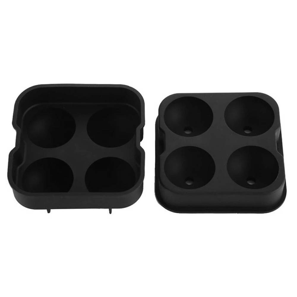 丸型アイスキューブ 丸い氷 ボールメーカー アイスモールド ボール型 4球型 製氷皿 パーティー 黒 - 画像8