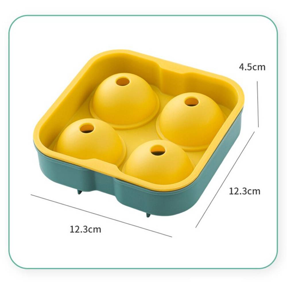 丸型アイスキューブ 丸い氷 ボールメーカー アイスモールド ボール型 4球型 製氷皿 パーティー 黒 - 画像9