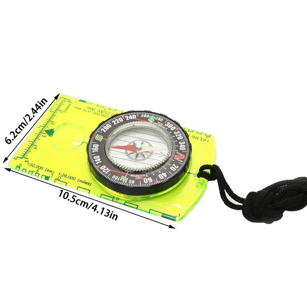 コンパス キャンプ アウトドア ハイキング 釣り 子供 地図 軽量 拡大鏡 定規 ストラップ付き  - 画像2