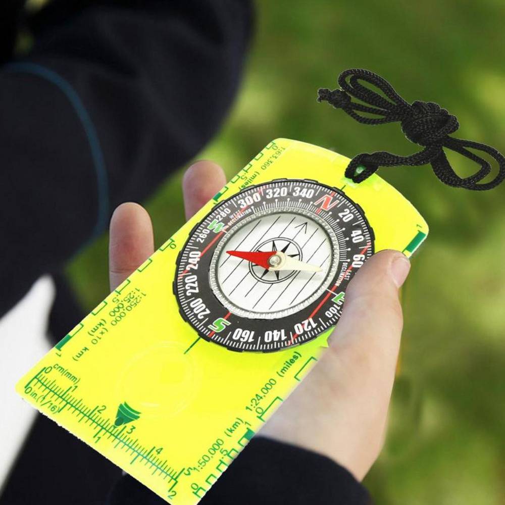 コンパス キャンプ アウトドア ハイキング 釣り 子供 地図 軽量 拡大鏡 定規 ストラップ付き  - 画像4