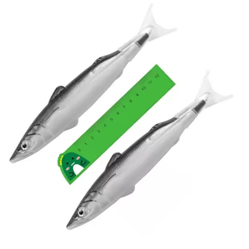 ボールペン フィッシュペン 2本 ブラックインク デスク アクセサリー オフィス用品 学校 