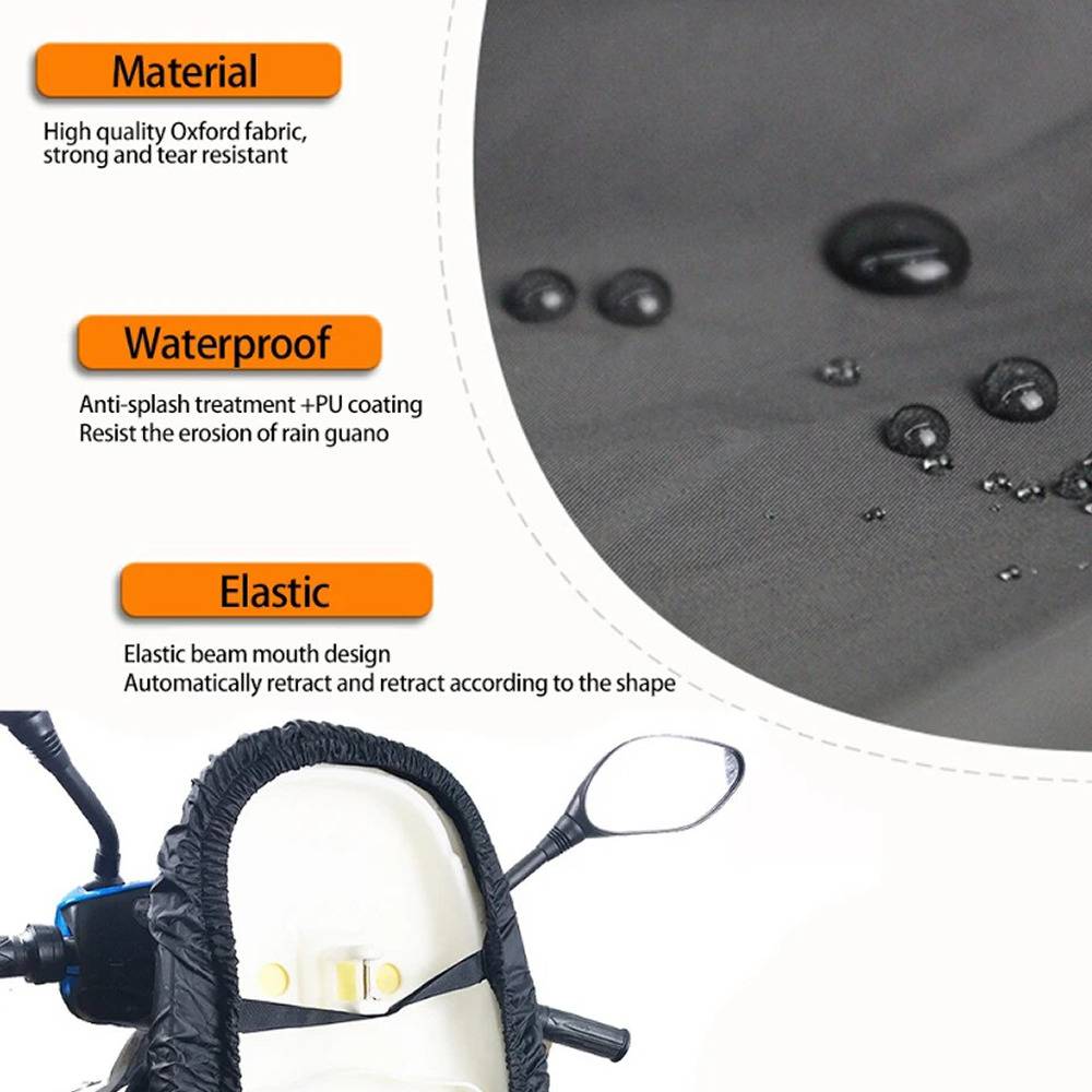 バイク シートカバー 防水 ブラック 滑り止め 耐久性 高撥水 原付 スクーター用  Lサイズ - 画像4