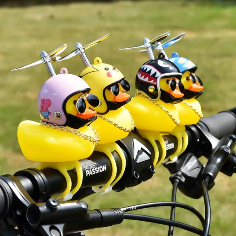バイク 自転車 かわいい 子供 アヒル ヘルメット 音が鳴る  自転車ベル パンダ - 画像2
