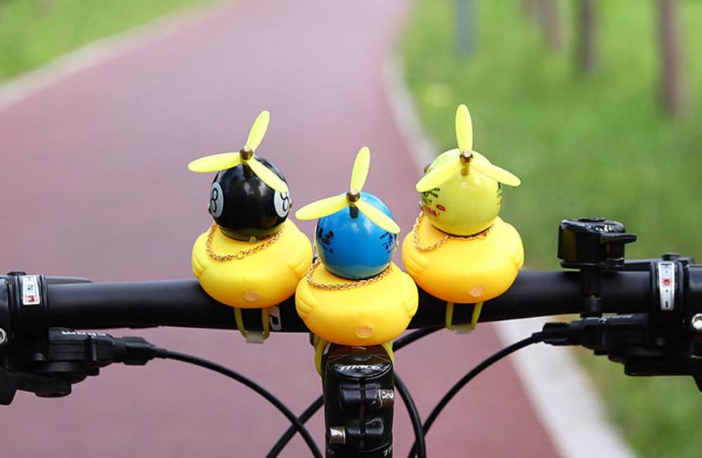 バイク 自転車 かわいい 子供 アヒル ヘルメット 音が鳴る  自転車ベル パンダ - 画像3