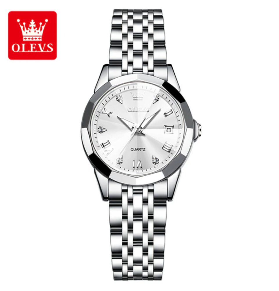 Olevs レディース 腕時計 ステンレス クォーツ 高硬度ガラス 夜光付き 上品 ウォッチ オフィス