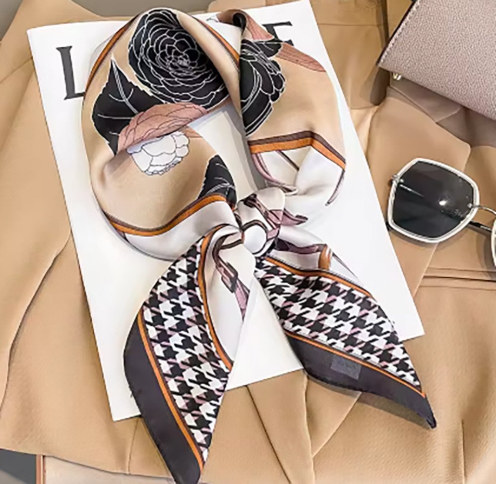 レディース スカーフ バンダナ シルク風 ネッカチーフ ギフト カジュアル オフィス 通勤 旅  156-01