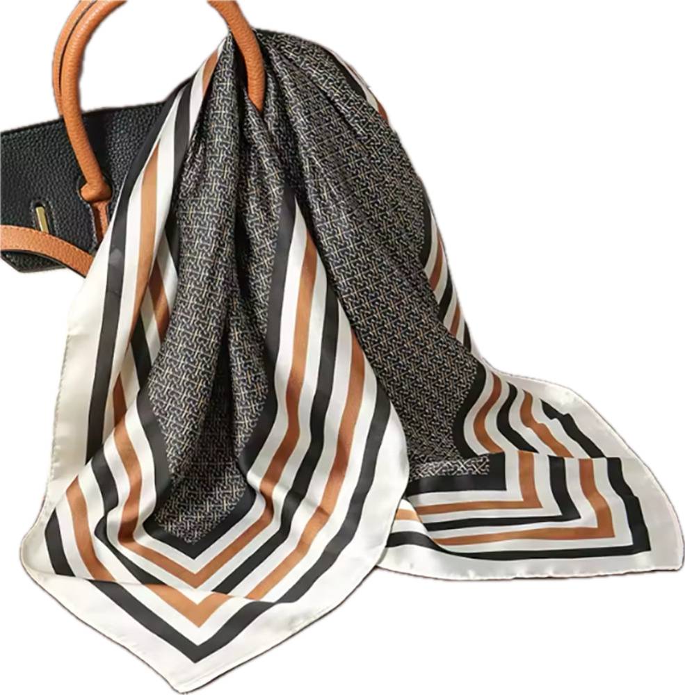 レディース カジュアル 正方形 スカーフ バンダナ シルク風 ネッカチーフ   888