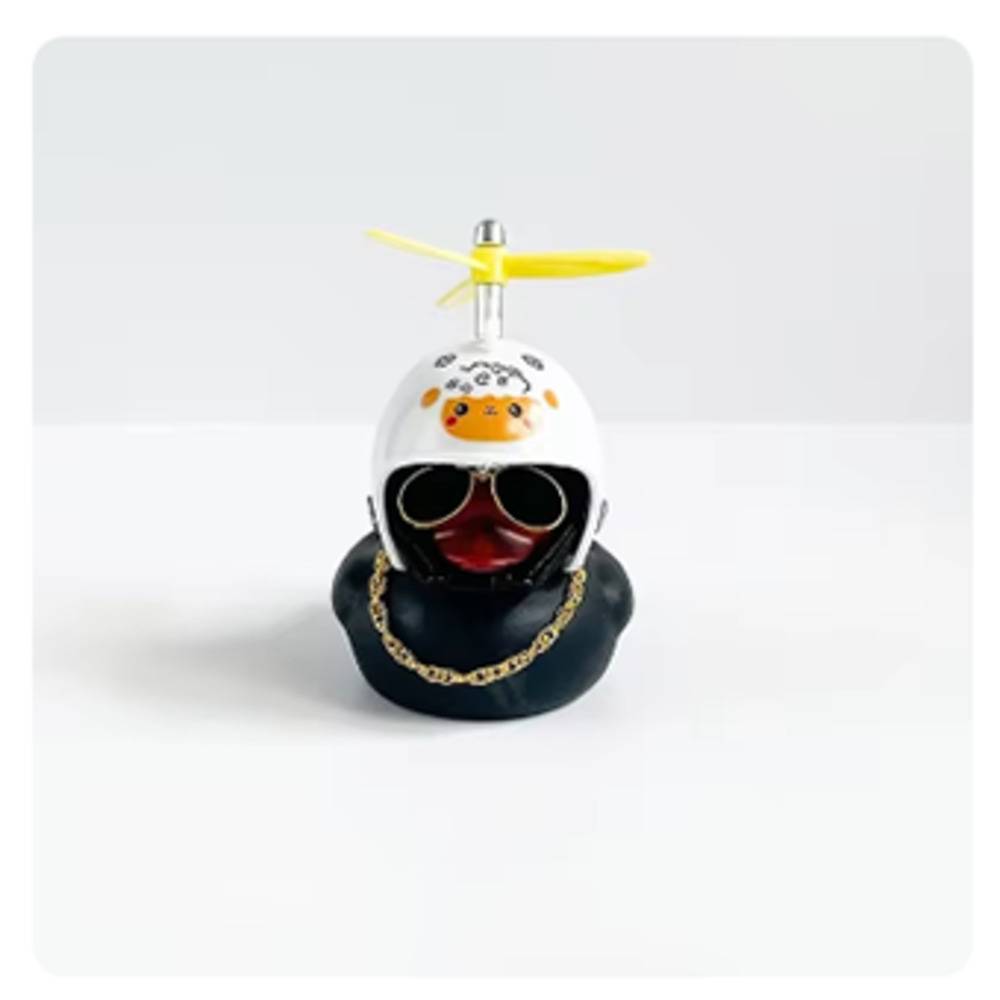 ヘルメット アヒル 自転車 バイク 黒アヒル プロペラ  ちょいワル 車 ヘルメット チキン - 画像4