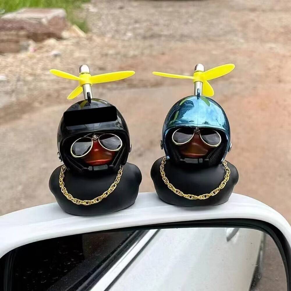 ヘルメット アヒル 自転車 バイク 黒アヒル プロペラ  ちょいワル 車 ヘルメット チキン - 画像7