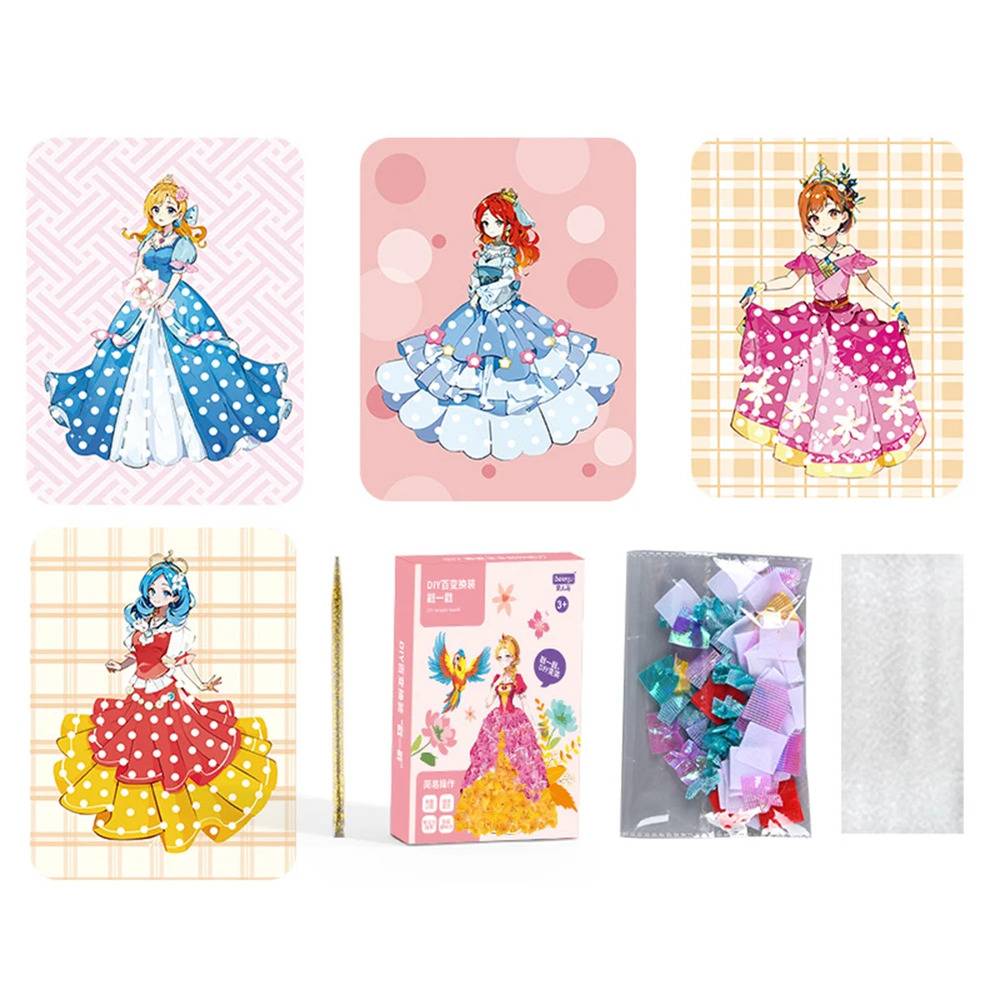 手作り プリンセス ステッカー キット DIY 女の子 ドレス  かわいい シンデレラ   - 画像1