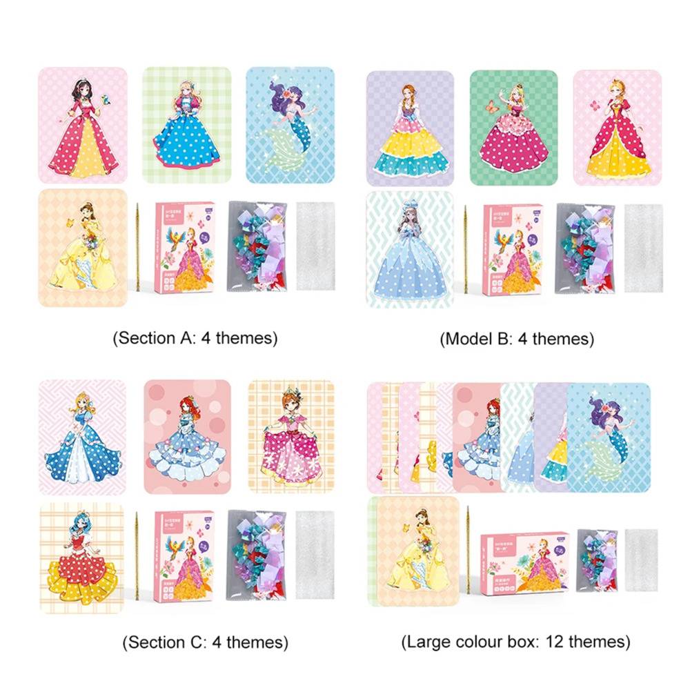 手作り プリンセス ステッカー キット DIY 女の子 ドレス  かわいい シンデレラ   - 画像2