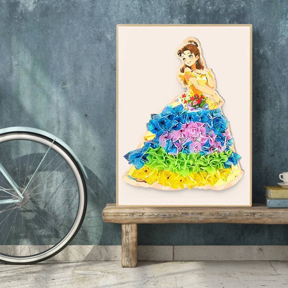 手作り プリンセス ステッカー キット DIY 女の子 ドレス  かわいい シンデレラ   - 画像6