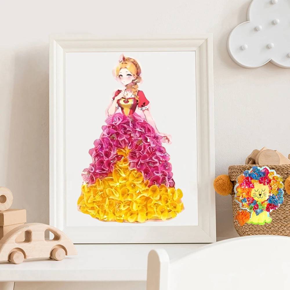 手作り プリンセス ステッカー キット DIY 女の子 ドレス  かわいい シンデレラ   - 画像7