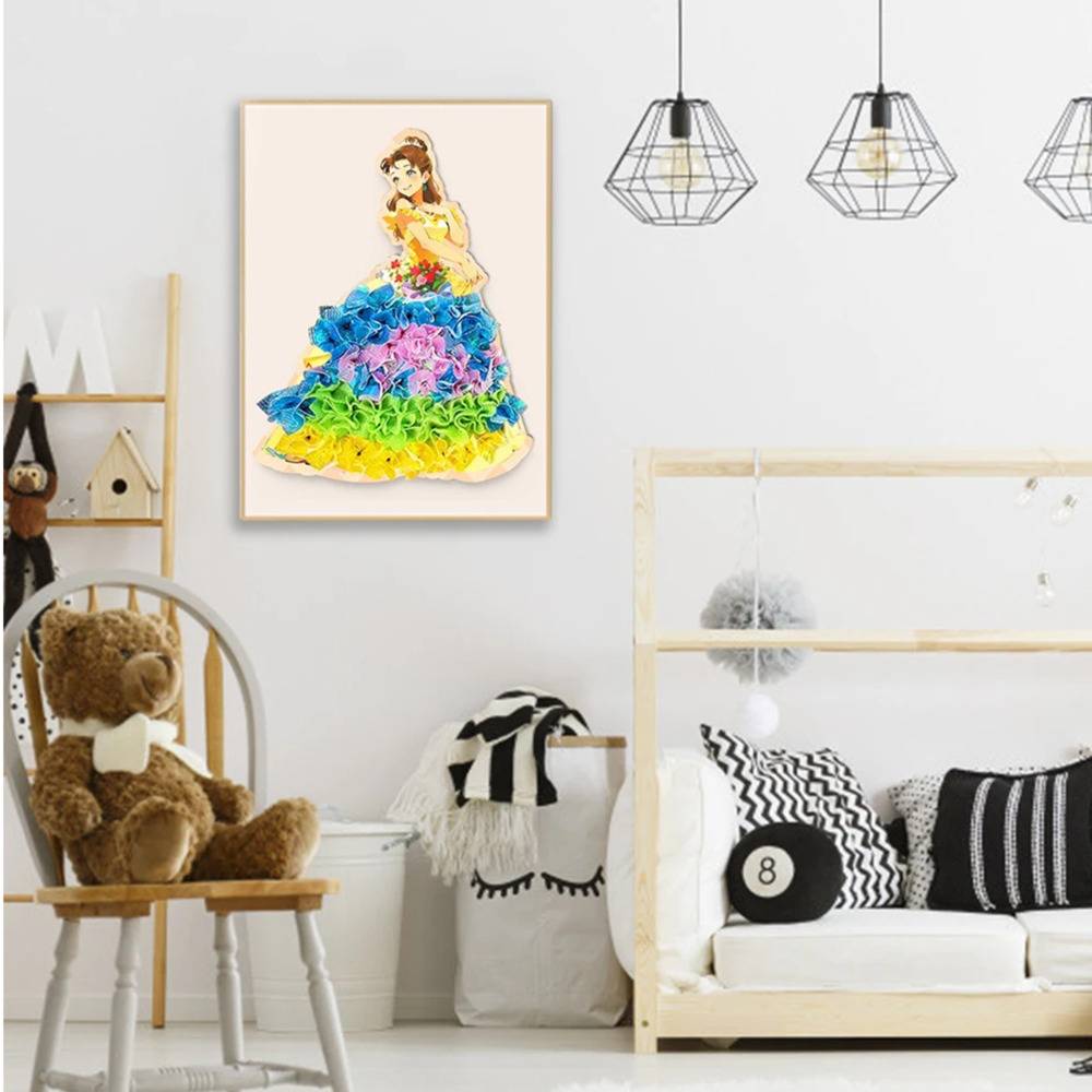 手作り プリンセス ステッカー キット DIY 女の子 ドレス  かわいい シンデレラ   - 画像8