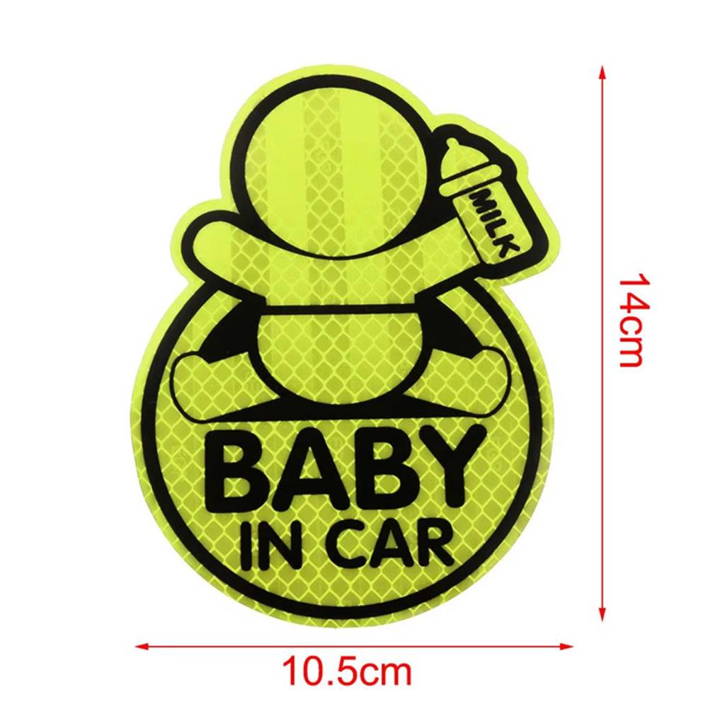 車用 IN CAR ステッカー 反射 ボトル ベビー ミルク BABY 車の窓用 かわいいステッカー  緑